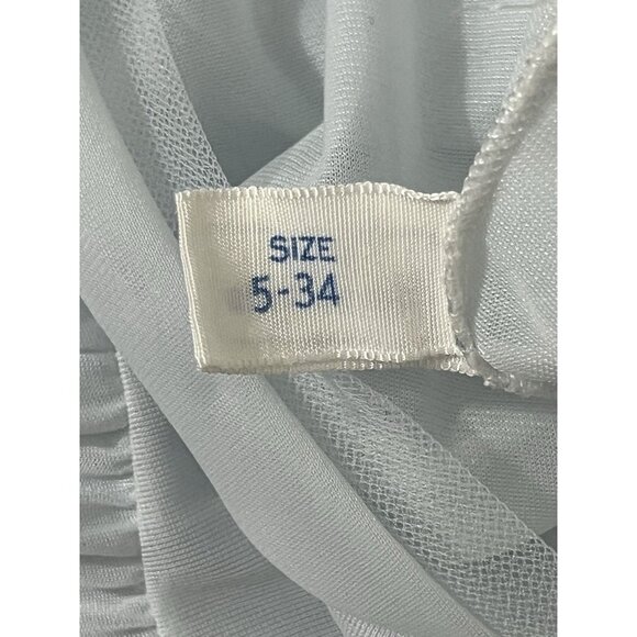 Vintage Miss Bonnie Nylon Nightgown Women's 34 Blue Sheer Long Gown - Picture 7 of 8